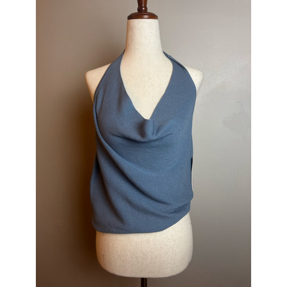 Nwt Women's Wild Fable Blue Halter Cowl Neck Tank Top S vintage y2k preppy